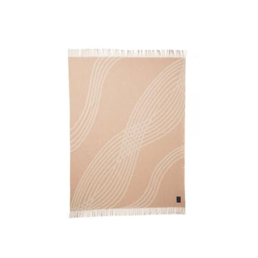 LEXINGTON [A Waves Recycled Wool Jacquard Throw, Beige/Off White, 130x170 im Sale